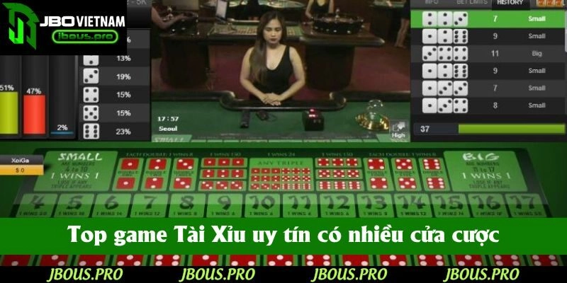 Top game Tài Xỉu uy tín có nhiều cửa cược khác nhau